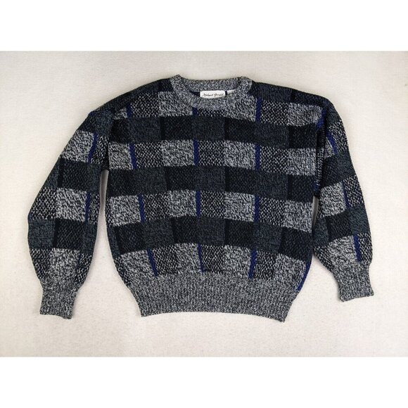 Vintage Michael Gerald Men's Sweater Size Medium Gray 80s 90s Pullover - Picture 1 of 9